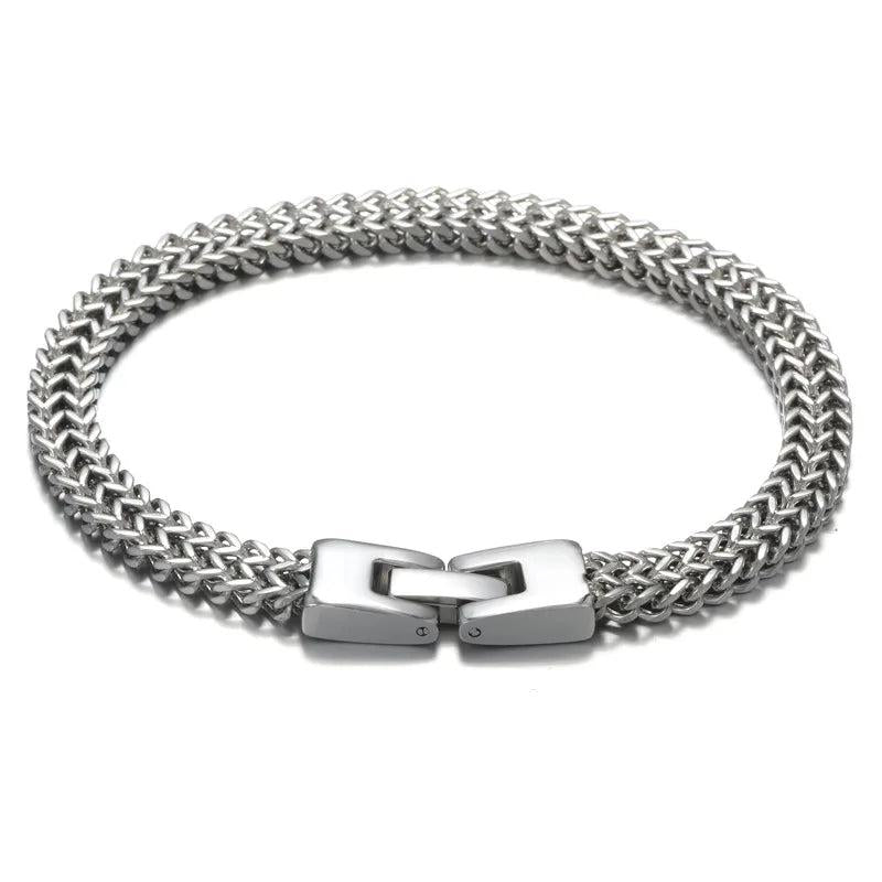 Vintage Stainless Steel Chain Bracelet for Men Steel Punk Bangle