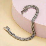 Vintage Stainless Steel Chain Bracelet for Men Steel Punk Bangle