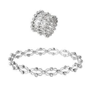 Metal Zircon Bangle Bracelet Foldable Ring Bracelet