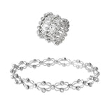 Metal Zircon Bangle Bracelet Foldable Ring Bracelet