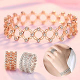 Metal Zircon Bangle Bracelet Foldable Ring Bracelet