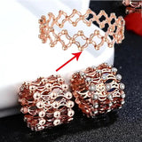 Metal Zircon Bangle Bracelet Foldable Ring Bracelet