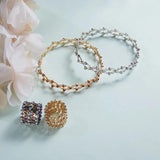 Metal Zircon Bangle Bracelet Foldable Ring Bracelet