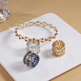 Metal Zircon Bangle Bracelet Foldable Ring Bracelet