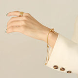 Titanium Steel Plated 18K Bracelet Zircon Button Bangle Gift