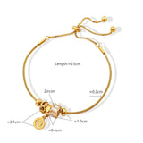 Titanium Steel Plated 18K Bracelet Zircon Button Bangle Gift