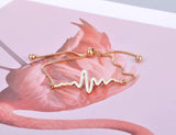 Heartbeat Charm Bracelet Stainless Steel CZ Crystal Party Chain JB20168