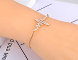 Heartbeat Charm Bracelet Stainless Steel CZ Crystal Party Chain JB20168