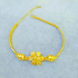 Gold Color Flower Ball Beads Charm Bracelets & Bangles for Women