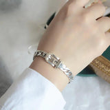 Silver Vintage Thick Chain Belt Bracelet Retro Jewelry