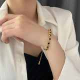 Colorful Green CZ Snake Chain Bracelet Bangle 18K Plated