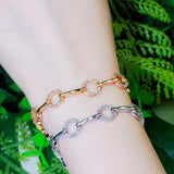 ThreeGraces CZ Geometric Link Chain Bracelet for Women BR212