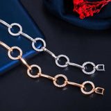 ThreeGraces CZ Geometric Link Chain Bracelet for Women BR212
