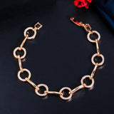 ThreeGraces CZ Geometric Link Chain Bracelet for Women BR212