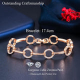 ThreeGraces CZ Geometric Link Chain Bracelet for Women BR212