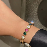 Retro Women Colorful Crystal Bracelet Animal Bracelet Pulseiras