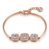 CZ Charm Bracelet Silver Crystal Wedding Jewelry