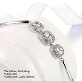CZ Charm Bracelet Silver Crystal Wedding Jewelry
