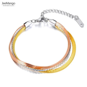 316L Stainless Steel Snake Chain Bracelet For Women Bohemia Party Jewelry