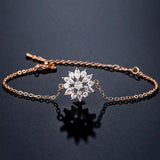 Romantic Zircon Flowers Bracelet for Women Girls Wedding Party Love