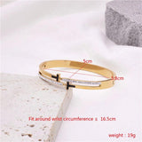 Crystal Double T Cross Bracelet Stainless Steel Chain Bangle