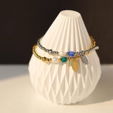 Elastic Beads Bracelet Stainless Steel Freshwater Pearl Ball Bracelet