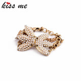 Simulated Pearls Flower Bracelet Costume Jewelry Women Accessories