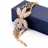 Simulated Pearls Flower Bracelet Costume Jewelry Women Accessories