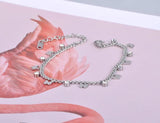 Titanium Stainless Steel Butterfly Charm Bracelet CZ Crystal Jewelry