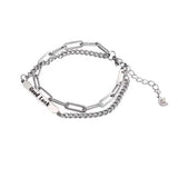 Letter Square Double Layer Bracelets Couple Retro Gift Jewelry