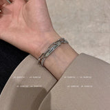 Letter Square Double Layer Bracelets Couple Retro Gift Jewelry