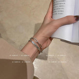 Letter Square Double Layer Bracelets Couple Retro Gift Jewelry