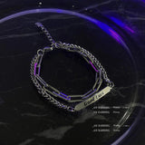 Letter Square Double Layer Bracelets Couple Retro Gift Jewelry