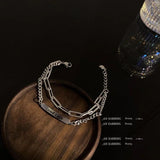 Letter Square Double Layer Bracelets Couple Retro Gift Jewelry
