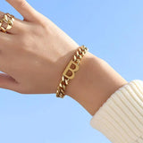 Stainless Steel Thick Chain Bracelet Women's Bracelet