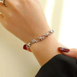 Stainless Steel Thick Chain Bracelet Women's Bracelet
