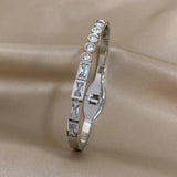 Chic Rhinestone Splice Stainless Steel Bangles Bracelets for Women