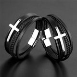 Punk Cowhide Multi-layer Charm Wristband Leather Bracelet Men Jewelry