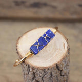 Natural Stone Wire Wrap Cuff Bangles for Women
