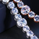 CZ Bridal Wedding Jewelry Silver Round Shape Cubic Zirconia Bracelet