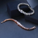CZ Bridal Wedding Jewelry Silver Round Shape Cubic Zirconia Bracelet