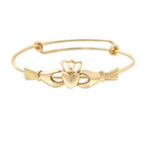 Claddagh Adjustable Copper Bracelet 3 Colors Female Lovely Bangle