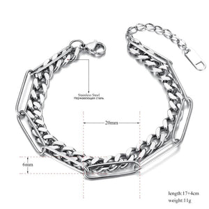 Hiphop/Rock Double Layer Thick Chain Bracelet for Women Men