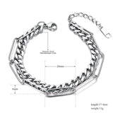 Hiphop/Rock Double Layer Thick Chain Bracelet for Women Men