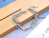 Hiphop/Rock Double Layer Thick Chain Bracelet for Women Men