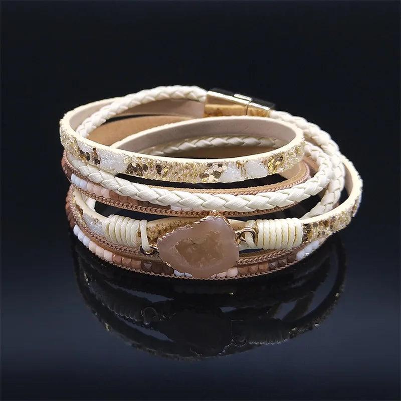 Bohemian Slim Vintage Bracelet with Rhinestone - Women's Fashion Accessories