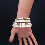 Bohemian Slim Vintage Bracelet with Rhinestone - Women's Fashion Accessories