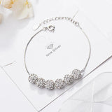 S925 CZ Zircon Beads Bracelet for Women Girl Gift