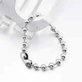 Silver Stainless Steel Link Beads Bracelet for Women