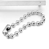 Silver Stainless Steel Link Beads Bracelet for Women